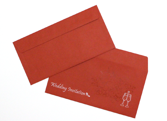 赤封筒×白印刷 印刷サンプル
