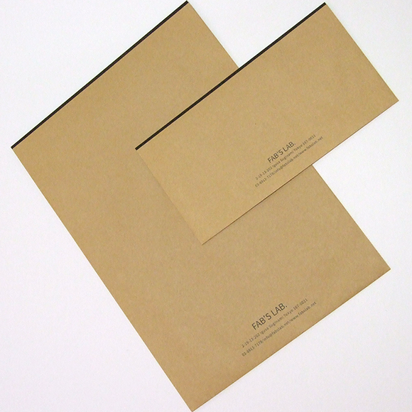 未晒クラフト 角2封筒 片面モノクロ 印刷サンプル